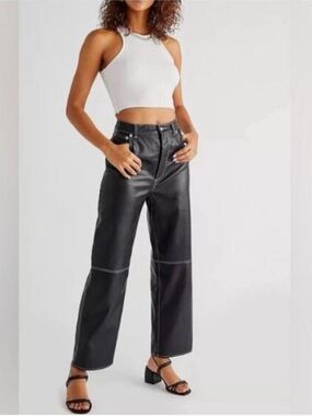 “It Factor” vegan leather Free People We The Free pants ~ Coachella festival